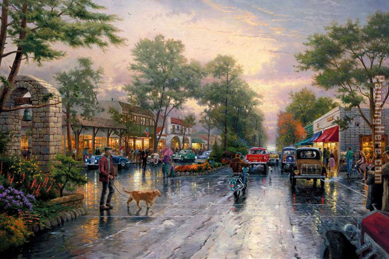 Thomas Kinkade Carmel, Sunset On Ocean Avenue